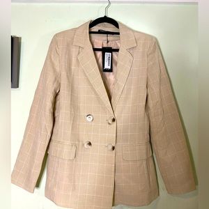 Nasty Gal What a Great Square Check blazer US 2 beige/white checkered blazer